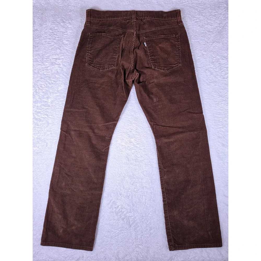 2 Pack! Levi's 514 Slim Straight Mens 34/30 Brown Corduroy Stretch Pants